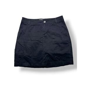 Croft & Barrow Black Embroidered Cargo Mini Cotton-Stretch Skorts Size 6